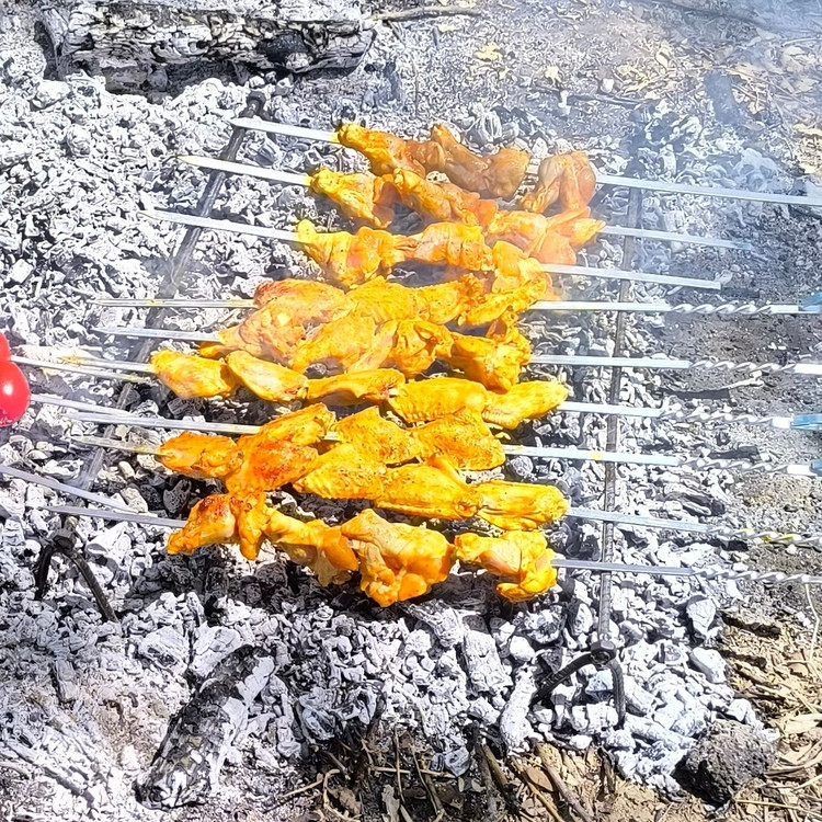 منقل صحرایی مسافرتی کم جا کباب پز فولادی